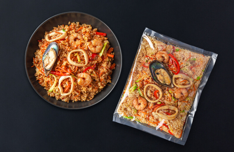 Заказ Рис с морепродуктами, овощами и соусом терияки 600 г