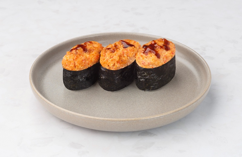 Суши, запечённые под соусом спайси креветка (3 шт.)